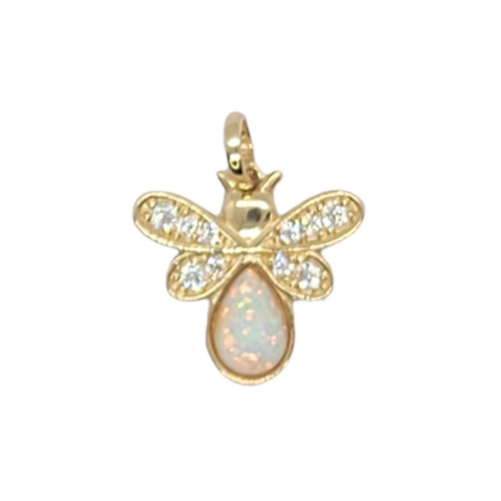 Bee Charm - Natural OPAL 14kt